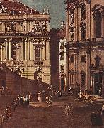 Bernardo Bellotto Ansicht von Wien, Platz vor der Universitat, von Sudost aus gesehen, mit der groben Aula der Universitat und Jesuitenkirche oil on canvas